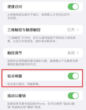 嘉陵苹果授权维修站分享iPhone轻点无法唤醒怎么办 