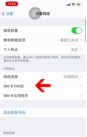 嘉陵苹果14维修网分享如何给iPhone14的SIM卡设置密码 