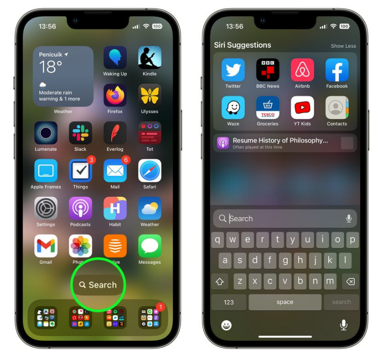嘉陵苹果手机维修分享升级到 iOS 16 后，如何删除主屏幕上的搜索按钮 